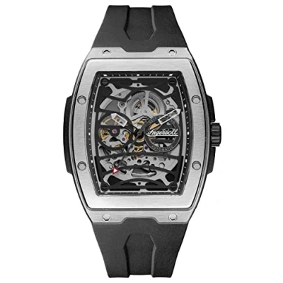 Image de Ingersoll Montre 1892 The Challenger Automatic pour Hommes avec Cadran Noir/Argent et Bracelet en Plastique polyuréthane Noir I12301