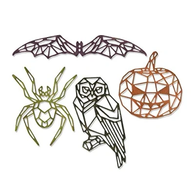 Image de Sizzix Geo Halloween by Tim Holtz gaufrage 3D Impresslits, Multicolore, XL, Taille unique