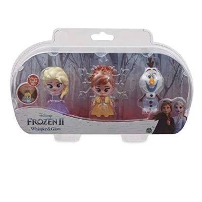Image de La Reine des Neiges 2, Blister 3 Figurines Whisper &amp; Glow Lumineuses, qui s’Illuminent quand on Souffle, à Collectionner, Jouet pour Enfants dès Ans, FRN75
