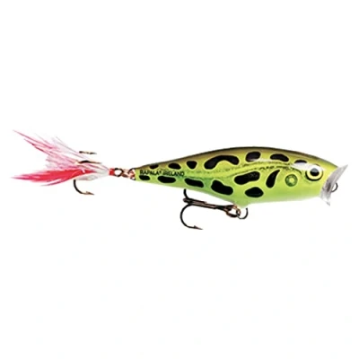 Image de Rapala Leurre de Pêche Skitter Pop Construction Balsa Matériel d&#039;Eau Douce Prof Nage Surface Taille 7cm / 7g Fabriqué en Estonie Lime Frog