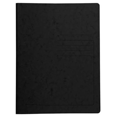 Image de Exacompta Réf. 240221E 1 chemise de classement à ressort en carte lustrée 355 g/m² couverture imprimée certifiée FSC® dimensions 24 x 32 cm pour documents format A4 couleur noir