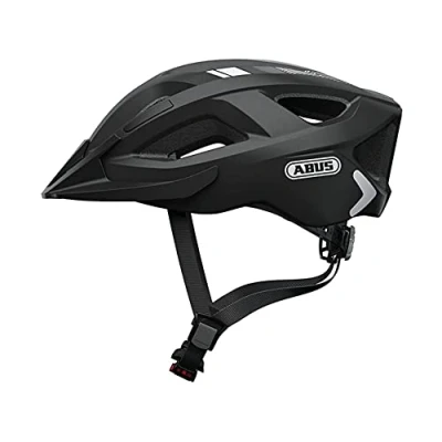 Image de Abus Casque de Ville Aduro 2.0 vélo Polyvalent avec lumière dans Un Design Sportif pour la Circulation en Hommes et Femmes Noir Bandes, Taille L