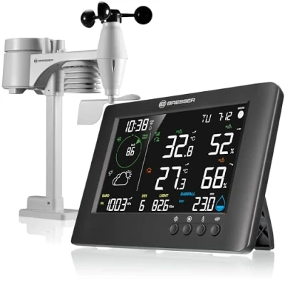 Image de Station météo 7 en 1 TB WiFi : Données étendues, Prévision graphique, Multi capteurs, Surveillance climat intérieur, Fonction d&#039;alerte