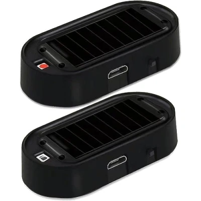 Image de Luxylei Alarme Factice Simulée D&#039;énergie De Voiture 2 Pièces Chargeur USB Antivol Universel LED Clignotant Voyant D&#039;avertissement Lampe D&#039;alarme
