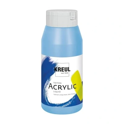 Image de Kreul 17036 Solo Goya Triton Peinture Acrylique Bleu Clair, Flacon de 750 ML, séchage Rapide et Mat, à Base d&#039;eau, qualité Studio, Bon Pouvoir Couvrant rendement