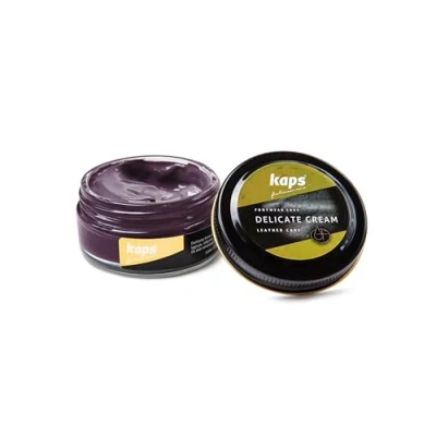 Image de Kaps Crème Délicate De Cirage Cuir Naturel Et Synthé Soin Chaussures Professionnel Intensif Du Nourrissant Pot Verre 50ml Plusieurs Couleurs (102 Lilas Noir)