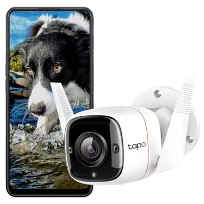 Image de TAPO Caméra Surveillance WiFi extérieur C310, 2K(3MP), étanche IP66, vision nocturne, Détection de personne et alarme sonore, Compatible avec Alexa Google Assistant