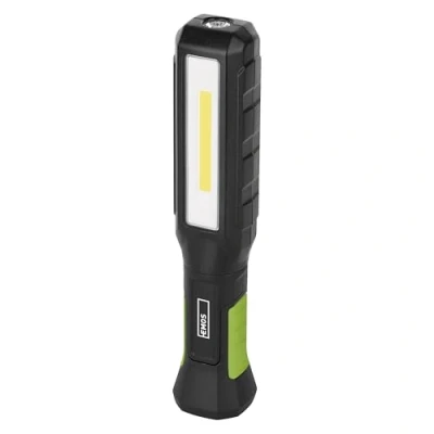 Image de EMOS Lampe de travail LED étanche rechargeable avec pied support pliable, crochet et aimant, 800 lm, portée d&#039;éclairage 110 m, batterie 2000 mAh 7 heures câble charge, 3