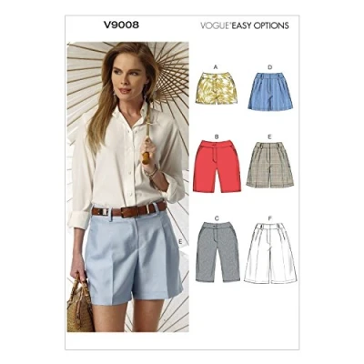 Image de Vogue Patterns V9008 Patrons de Couture Shorts pour Femme Multicolore Taille 44 à 52