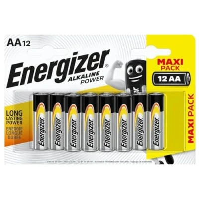 Image de Energizer Alkaline Power Lot de 12 Piles AA 1,5 V, Longue durée pour Un Usage Quotidien, sans sulfatation et jusqu&#039;à 10 Ans Vie