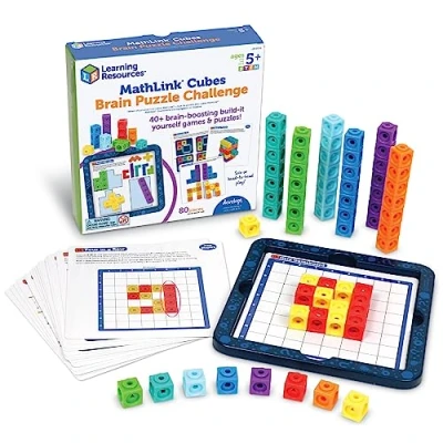 Image de Learning Resources Erwerben Remue méninges MathLink, partir de 5 Ans, emboîter, emboîtables, matériel mathématique, Cubes pour Compter, 80 pièces, LER9336, Medium