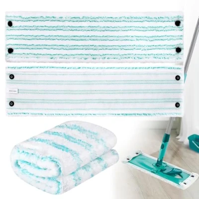 Image de Lot de 3 serpillères rechange compatibles avec Leifheit Combi/Clean Twist M Micro Duo mop, en microfibre, pour machine à laver, convient tous les types sols