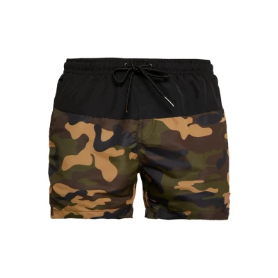 Image de Urban Classics Block Short de bain, Homme, Taille: Large, Black/wood