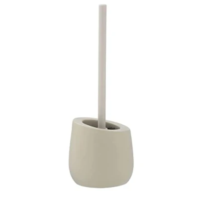 Image de WENKO brosse WC Badi Beige céramique Porte avec soies en silicone et pour rebords