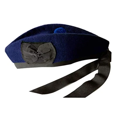 Image de Glengarry Bonnet écossais 100 % pure laine Bleu 7.25