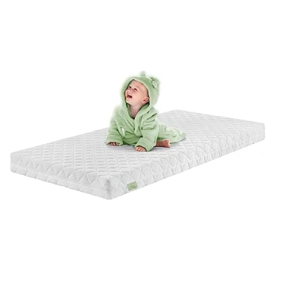 Image de Dreamstar Ergo Kids Matelas pour bébé et enfant Certifié sans substances nocives selon la norme Öko Tex Standard 100 Housse douce peau amovible lavable à 95 C 60 x 120 cm Blanc