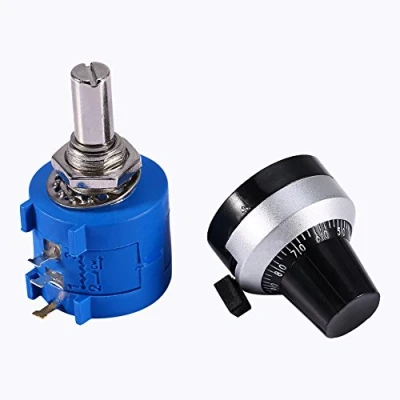 Image de 10K Ohm Potentiomètre Rotatif de Précision Bobiné avec Bouton 3590S 2 103L