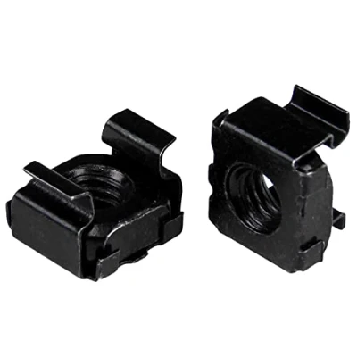 Image de StarTech.com Écrou cage M6 Pack de 50 Écrous montage pour rack et armoire serveur Noir (CABCAGENUT6B)