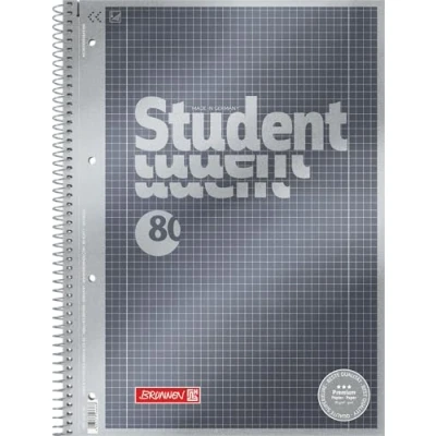 Image de Bloc notes 1067174 Brunnen Duo de qualité supérieure Couverture raffinée avec effet métallique Linéature 27 + 28,90 g/m² 40 feuilles lignées à carreaux À carreaux, réglure 28 a4