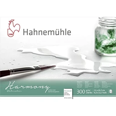 Image de Hahnemuhle Harmony Watercolour Block Hot Press A4