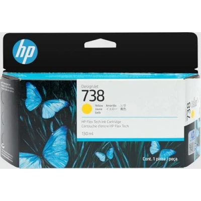 Image de HP 738 130 ml Yellow DesignJet Ink Cartridge Cartouche d&#039;encre 1 pièce(s) Original Rendement Standard Jaune