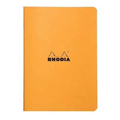 Image de RHODIA 119188C Carnet Piqué Orange A5 14,8 x 21 cm Ligné 96 pages Papier Clairefontaine Blanc 80 g/m² Couverture en Carte Enduite Souple, Résistante et Imperméable Classic