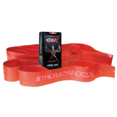 Image de Thera Band Non Latex CLX Consecutive Resistance Loops, Individual 5 Foot Pre Cut, 9 Red, Medium, Beginner Level 3