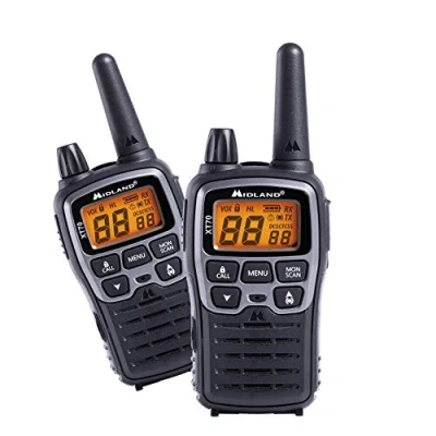 Image de Midland C1180 XT70 Émetteur Récepteur Radio Professionnel Bi bande Talkie Walkie à Recharge Rapide Couleur Grise 69 LPD et 24 PMR446, 12 km de Portée, 38 Tonalités, 83 Codes Lot 2