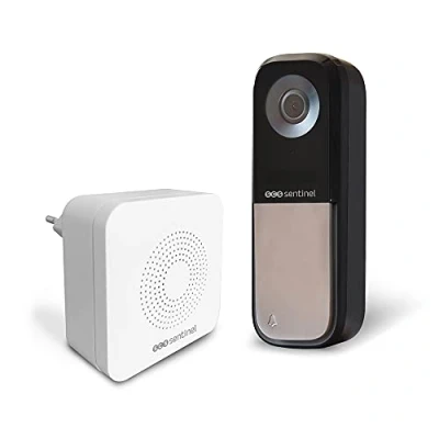 Image de SCS Sentinel CFI0026 Sonnette connectée filaire &amp; carillon sans fil Portée 80 mètres caméra grand angle 120 et orientable verticalement jusqu’à 25 VisioBell
