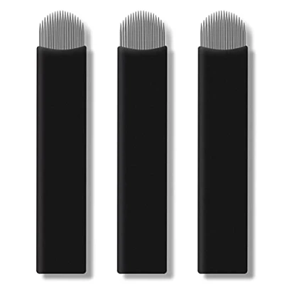 Image de 50 pièces Noir Aiguille Microblading nano 0.18mm sourcils aiguilles de tatouage pour Stylo (18U)