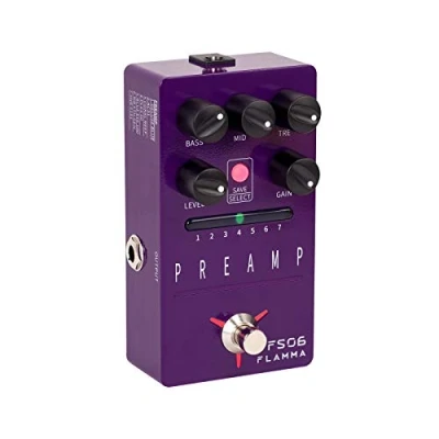 Image de Pédale d&#039;effets pour guitare électrique FLAMMA FS06 : préamplificateur numérique intégrant une simulation d&#039;enceinte intégrée, 7 modèles de et préréglages personnalisables