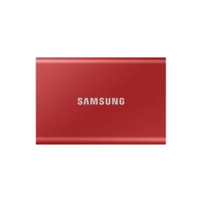 Image de Samsung SSD Externe T7 500 Go, Rouge, MU PC500R/WW, Vitesse de lecture/écriture jusqu&#039;à 1050 Mo/s, Sécurisation par mot passe