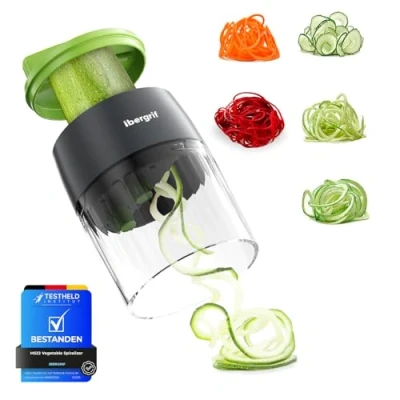 Image de Ibergrif M522 Spiraliseur de Légumes, AméLiorée Courgettes Sans BPA, Lavable au Lave Vaisselle, 4 en 1 Spiralizer Legume pour les courgette Concombres