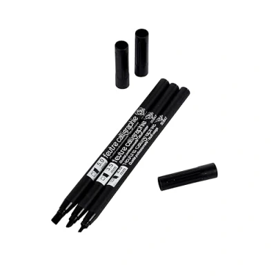 Image de Homéa, Set de 3 Stylos Calligraphie Pointes 2/3,5 / 5Mm Noir