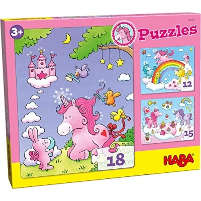 Image de HABA Einhorn GLITZERGLÜCK Puzzle pour enfants, Taille: One Size, Multi coloured