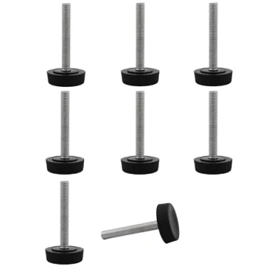 Image de SKIR&#039;CO Lot de 8 pieds nivellement meubles M6 x 40 mm, ronds réglables 25 mm diamètre, pied filetage