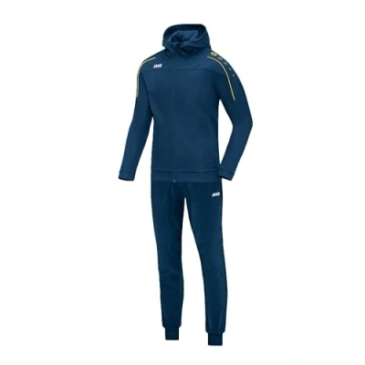 Image de JAKO Survêtement Classico En Polyester Avec Capuche, Mixte Enfant, Bleu Nuit/Citro, 164