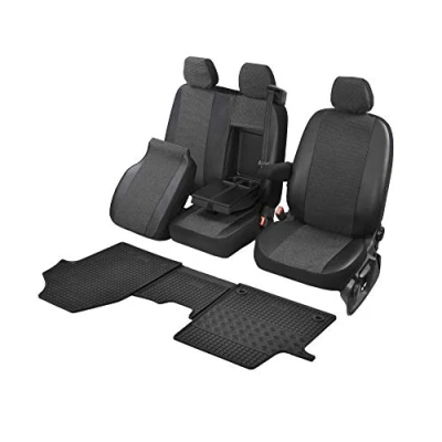 Image de Housses de siège ajustées Viva et tapis sol en caoutchouc compatibles avec Opel Vivaro C à partir 2019 un ensemble
