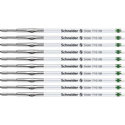 Image de Schneider 171004 Slider 710 Mine de stylo à bille (technologie ViscoGlide, largeur trait XB) 10 pièces vert