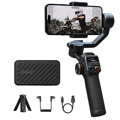 Image de hohem iSteady M6 Stabilisateur Gimbal pour Smartphone, Stabil. vlogging, iPhone 15/14 Pro/Max/Android, intégré Charge utile de 400g, Ecran OLED intégré, 3 Axes Youtube, TikTok