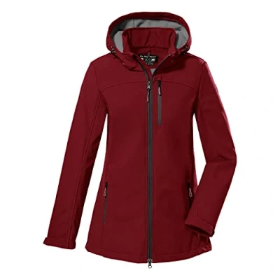 Image de Killtec Femme Kow 212 Wmn Sftshll Jckt Veste softshell avec capuche zipp e, Rouge, 40 EU