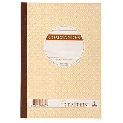 Image de Le Dauphin Réf. 1182D Lot de 5 manifolds COMMANDES papier autocopiant duplicata (1original et 1 copie) 50 feuilles format 21 x 14,8 cm couverture vernie