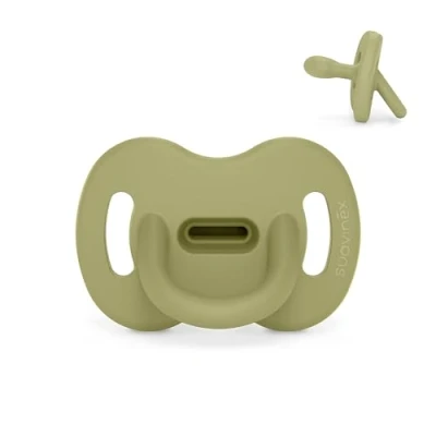Image de Suavinex, Sucette Tout Silicone pour Nouveau nés, Bébé 0/6 Mois et Naissance, avec Tétine Symétrique SX Pro, Réversible, Super Douce Souple, Idéal Dormir, Turtle Green