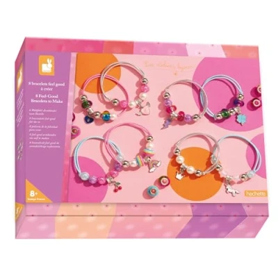 Image de Janod 8 Bijoux Feel Good à Créer Les Ateliers Création de Bracelets DIY Kit Loisir Créatif Enfant Apprentissage Dextérité et Concentration Dès Ans J09133