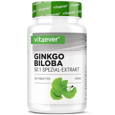 Image de Ginkgo Biloba 6000 mg 365 Comprimés Premium : Avec glycosides de flavone + ginkgolide terpène lactones &amp; acide ginkgolique libre Sans additifs indésirables Hautement dosé Végétalien
