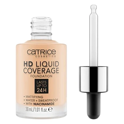 Image de Catrice HD Liquid Coverage Foundation 30ml, No. 002 Porcelain Beige, 2 pcs.