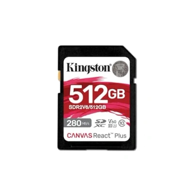 Image de Kingston Canvas React Plus V60 SD 512Go SDXC UHS II 280R/150W U3 for Full HD/4K