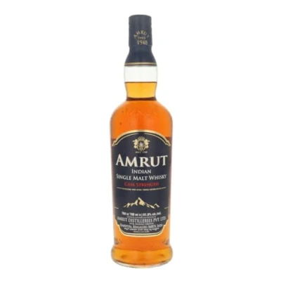 Image de AMRUT Cask Strength Whisky Single Malt 61,8% Alcool Origine : Inde/Bangalore Notes de Vanille &amp; Agrumes A déguster pur 70 cl
