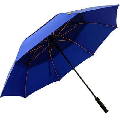 Image de Falcone Grand Parapluie Golf Homme avec Ouverture Automatique et Résistant au vent Large de 130 cm Diamètre Baleines en Fibre verre Incassables Bleu à Oranges