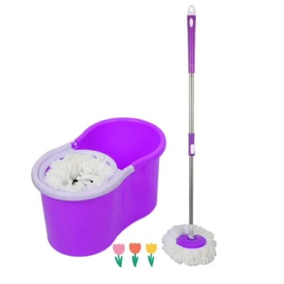 Image de Set Clean Mop Serpillière, Seau et Balai essoreur Simples à Utiliser, balais serpillère avec mécanisme d&#039;essorage intégré,pour Nettoyage Sol